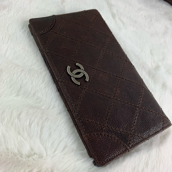 CHANEL Handbags - Chanel bifold deerskin brown wallet